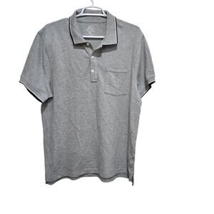 J.Crew Gray Stretch Pique Polo Shirt Mens Large Pocket